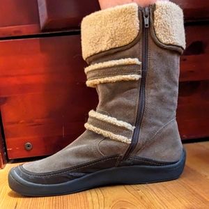 Earth Spirit Bria Womens Leather Suede Lined Fleece Cuff Winter Boots US Size 10